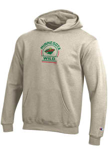 Champion Minnesota Wild Youth White Hockey Puck Long Sleeve Hoodie