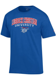 Champion Lubbock Christian University Chaps Blue Arch Mascot Short Sleeve T Shirt