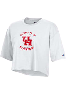 Champion Houston Cougars Womens White Circle Mascot Short Sleeve T-Shirt