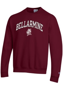 Champion Bellarmine Knights Mens Maroon Arch Mascot Long Sleeve Crew Sweatshirt