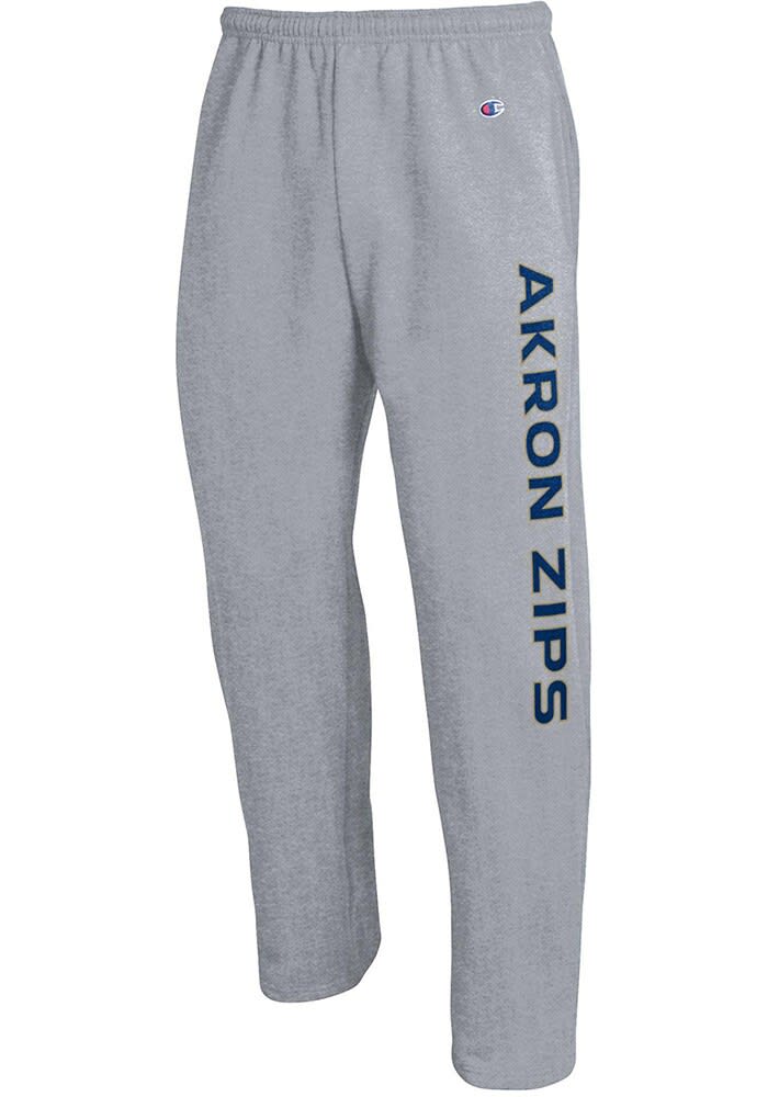 Akron Zips Mens Champion GREY Open Bottom Design Sweatpants