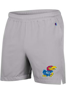 Champion Kansas Jayhawks Mens Grey Woven Shorts