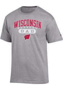 Champion Wisconsin Badgers Grey Dad Pill Short Sleeve T Shirt