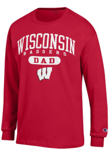 Mens Wisconsin Badgers Red Champion Dad Pill Tee