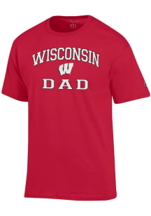 Wisconsin Badgers Red Champion Dad Graphic Short Sleeve T Shirt