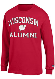 Mens Wisconsin Badgers Red Champion Alumni Graphic Tee