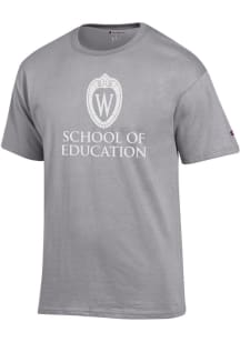 Wisconsin Badgers Grey Champion School of Education Short Sleeve T Shirt