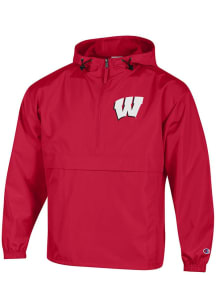 Champion Wisconsin Badgers Mens Red Packable Light Weight Jacket