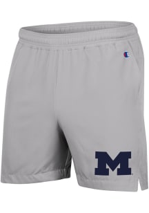 Mens Michigan Wolverines Grey Champion Woven Shorts