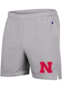 Mens Nebraska Cornhuskers Grey Champion Woven Shorts