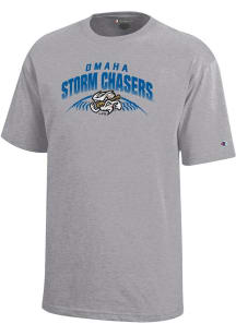 Champion Omaha Storm Chasers Youth Grey Baseball Short Sleeve T-Shirt