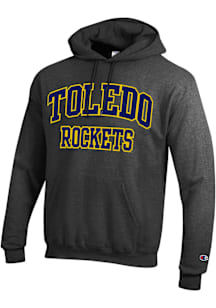 Champion Toledo Rockets Mens Charcoal Arch Name Powerblend Long Sleeve Hoodie