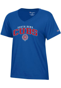 Champion South Bend Cubs Womens Blue Core Short Sleeve T-Shirt