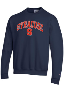 Champion Syracuse Orange Mens Navy Blue Arch Mascot Long Sleeve Crew Sweatshirt