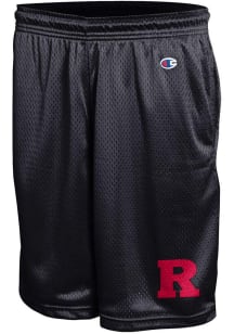 Mens Rutgers Scarlet Knights Black Champion Primary Logo Mesh Shorts