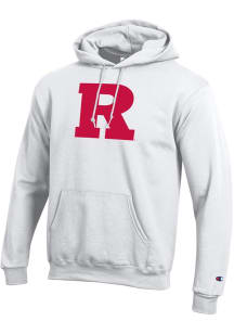 Mens Rutgers Scarlet Knights White Champion Primary Logo Hooded Sweatshirt