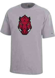 Champion Arkansas Razorbacks Youth Grey Primary Logo Short Sleeve T-Shirt