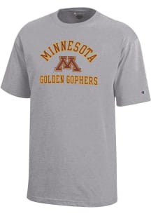 Youth Minnesota Golden Gophers Grey Champion Primary Logo Short Sleeve T-Shirt