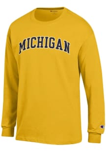 Mens Michigan Wolverines Yellow Champion Rally Loud Big 10 Tee