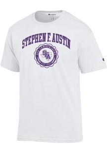 Champion SFA Lumberjacks White Arch Seal Short Sleeve T Shirt