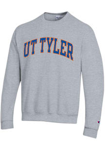 Champion UT Tyler Patriots Mens Grey Arch Twill Long Sleeve Crew Sweatshirt