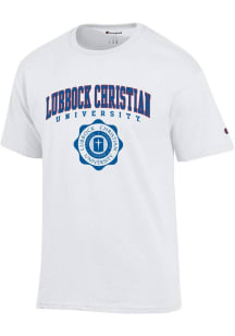 Champion Lubbock Christian University Chaps White Arch Seal Short Sleeve T Shirt