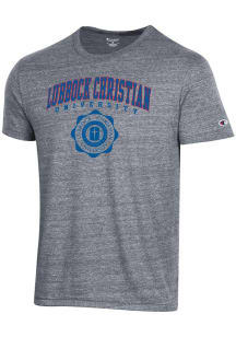 Champion Lubbock Christian University Chaps Grey Arch Seal Triblend Short Sleeve Fashion T Shirt