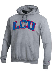 Champion Lubbock Christian University Chaps Mens Grey Arch Twill Long Sleeve Hoodie