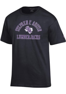 Champion SFA Lumberjacks Black Arch Mascot Short Sleeve T Shirt