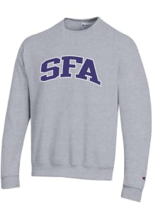 Champion SFA Lumberjacks Mens Grey Arch Twill Long Sleeve Crew Sweatshirt