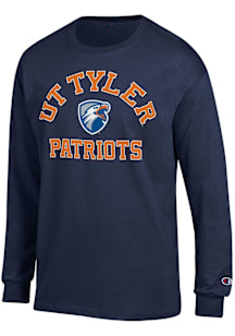 Champion UT Tyler Patriots Navy Blue Number One Design Long Sleeve T Shirt