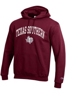 Champion Texas Southern Tigers Mens Maroon Arch Mascot Long Sleeve Hoodie