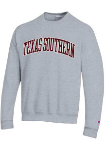 Champion Texas Southern Tigers Mens Grey Arch Name Twill Long Sleeve Crew Sweatshirt