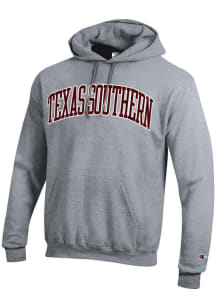 Champion Texas Southern Tigers Mens Grey Arch Name Twill Long Sleeve Hoodie