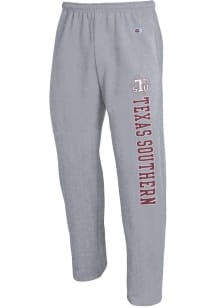 Champion Texas Southern Tigers Mens Grey Wordmark Open Bottom Sweatpants