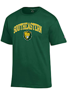 Champion Southeastern Louisiana Lions Green Arch Mascot Short Sleeve T Shirt