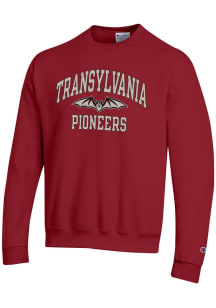 Champion Transylvania Pioneers Mens Cardinal Arch Mascot Long Sleeve Crew Sweatshirt