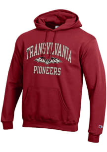 Champion Transylvania Pioneers Mens Cardinal Arch Mascot Long Sleeve Hoodie