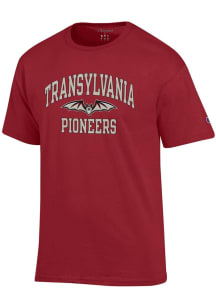 Champion Transylvania Pioneers Cardinal Arch Mascot Short Sleeve T Shirt