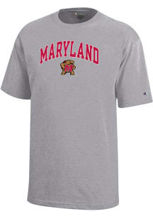 Youth Maryland Terrapins Grey Champion Primary Logo Short Sleeve T-Shirt