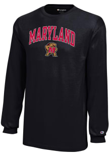 Youth Maryland Terrapins Black Champion Primary Logo Long Sleeve T-Shirt