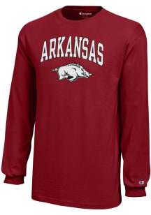 Champion Arkansas Razorbacks Youth Cardinal Primary Logo Long Sleeve T-Shirt