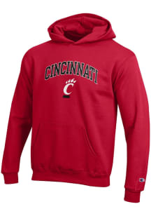 Youth Cincinnati Bearcats Red Champion Primary Logo Long Sleeve Hooded Sweatshirt