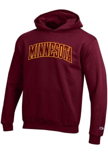 Youth Minnesota Golden Gophers Maroon Champion Primary Logo Long Sleeve Hooded Sweatshirt