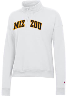 Champion Missouri Tigers Womens White Twill 1/4 Zip Pullover