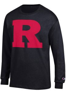 Mens Rutgers Scarlet Knights Black Champion Primary Logo Tee