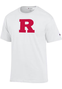 Rutgers Scarlet Knights White Champion Primary Logo Cotton Short Sleeve T Shirt