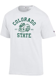 Champion Colorado State Rams White No 1 Vault Short Sleeve T Shirt