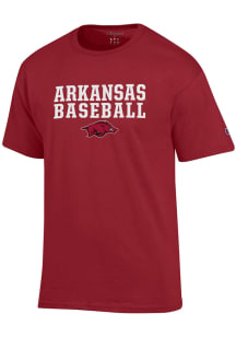 Champion Arkansas Razorbacks Cardinal Baseball Short Sleeve T Shirt