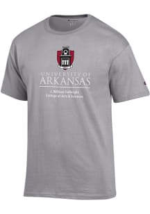 Champion Arkansas Razorbacks Grey J. William Fulbright College of Arts &amp; Sciences Short Sleeve T S..